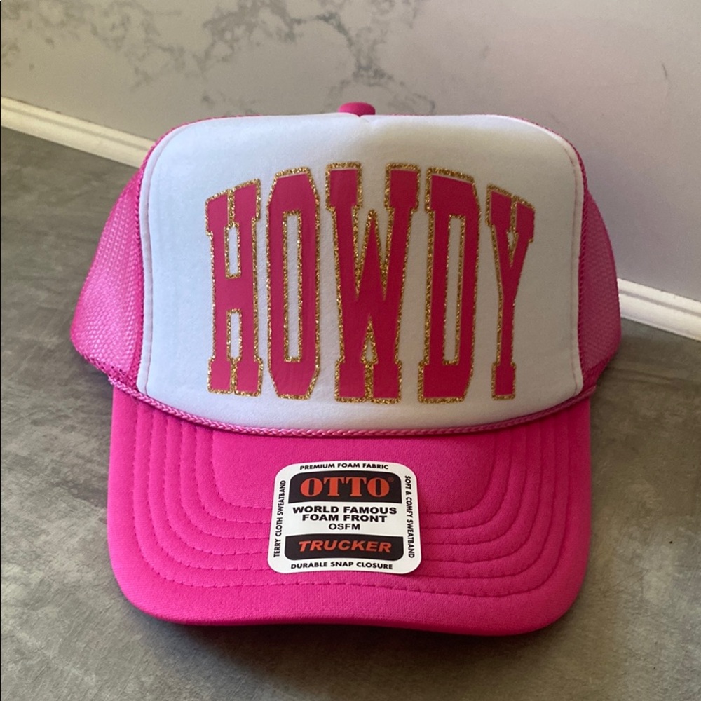 OTTO Pink and White 'Howdy' Cap